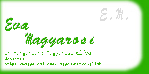 eva magyarosi business card